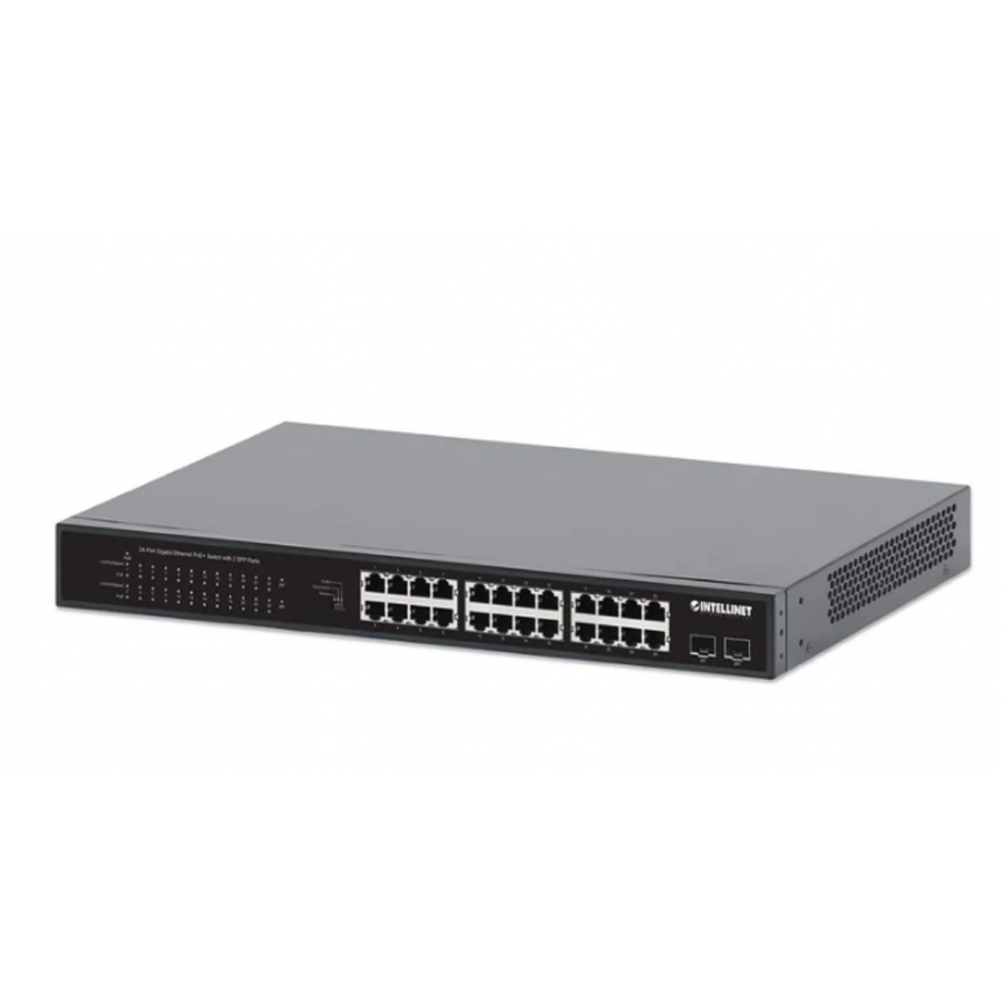 Poe Switch ,Intellinet,561891,Gb 24 Ptos 19 30W/Pto, 370W + 2 Sfp — INTELLINET · SKU NIC-4597