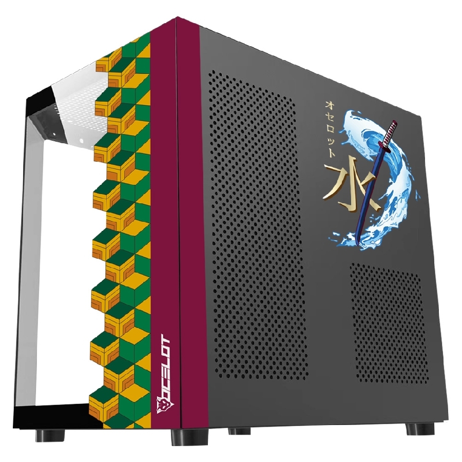 Gabinete Ocelot Gaming Black Mizu /M-Atx, Itx / Panel Lateral Y Frontal De Cristal Templado / Incluye 3 Ventiladores / Enfriamiento Liquido Hasta 240Mm / Gpu Hasta 320Mm / Color Negro — OCELOT GAMING · SKU CS-1109