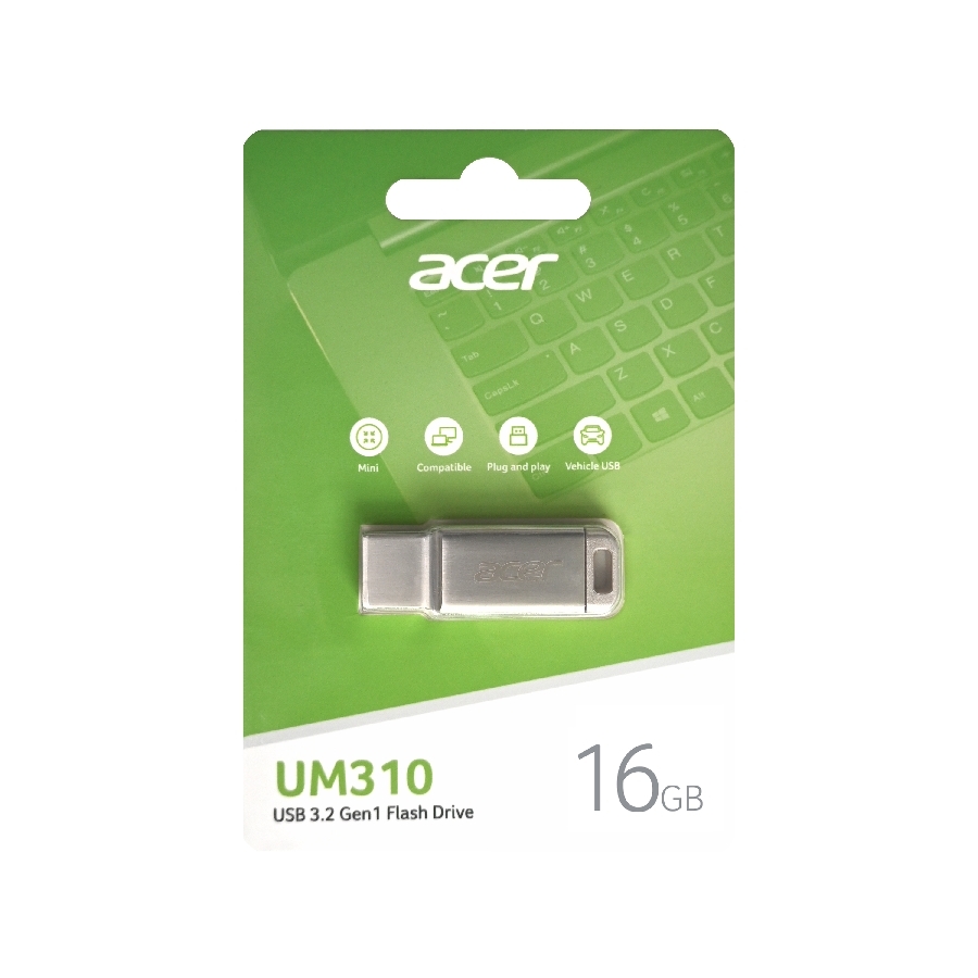 Memoria Usb 16Gb Um310 Acer 3.2 Lect. 120Mb/S Escrit. 90Mb/S Color Metalico Bl.9Bwwa.579 — BIWIN ACER · SKU RAM-4485