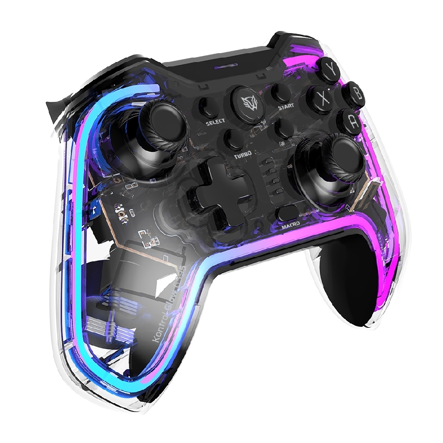 Gamepad Balam Rush Kontrol Glow G595 / Inalambrico Recargable / Bt 5.0 / Rgb / Vibracion Dual / Soporte P Celular / Android - Ios - Pc Win - N Switch - Ps 3-4 / Botones Programables / Br-936910