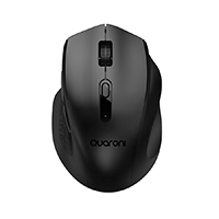 Mouse Inalambrico Ergonmico Con Textura Quaroni 5 Scroll/Receptor 2.4 Ghz/800 - 2400 Dpi/Ptico/4 Niveles/Negro — QUARONI · SKU MS-1571