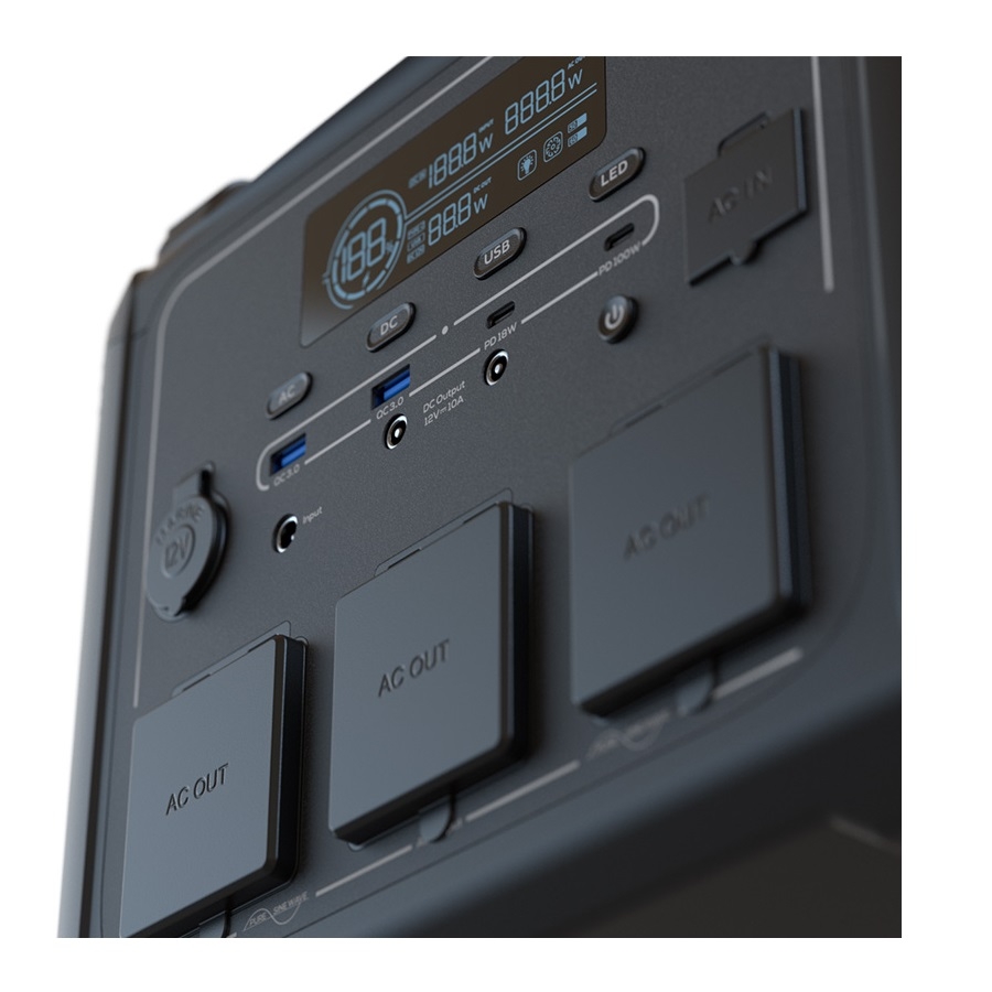 Generador Electrico De Baterias Lmfp Portatil Forza Serie Titan Fpp-T1200 1200W 10 Salidas 3Ac/8Dc 2 Pantalla Lcd Panel De Control Integrado Lampara Led Carga Rapida En 1.5 Horas — FORZA · SKU FR-2126