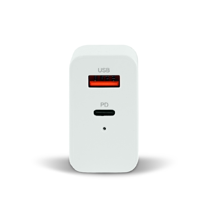 Cargador Para Pared / Vorago / Carga Rapida / Au-350 / 20W / Usb Tipo A Y C / Blanco — VORAGO · SKU AC-13420