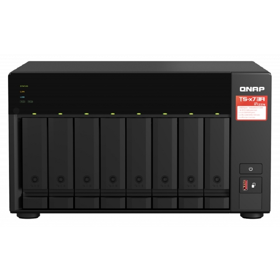 Nas Qnap Ts-873A-8G-Us /8 Bahias Sata De 3,5 /Ncleo Cuadruple 2.2Ghz/ 8Gb Ddr4 Hasta 64 Gb/ Lan 2,5 Gbe X2/ Usb 3.2 X2/Hot Swap/ Soporta M.2 2280/ No Incluye Discos — QNAP · SKU SAM-728