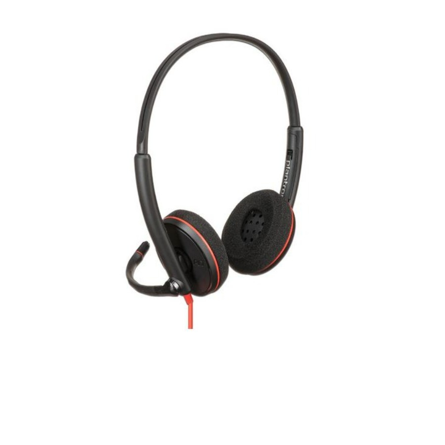Diadema Hp Poly 8X228A6 Blackwire C3220 | Alambrica Binaural | Usb-A Usb-C | Reduccion De Ruido Con Microfono | Control En El Cable | Color Negro Con Naranja