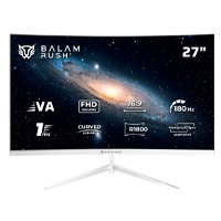 Monitor Gamer Balam Rush Andromeda Mag27Y / Curvo / 27 Pulg / Va / Full Hd / 180 Hz / 1 Ms / R1800 / Vesa 100 / Rgb / Overclock 200 Hz / Freesync / Flicker Free / Low Blue Light / Blanco / Br-942997 — BALAM RUSH · SKU MNL-2909