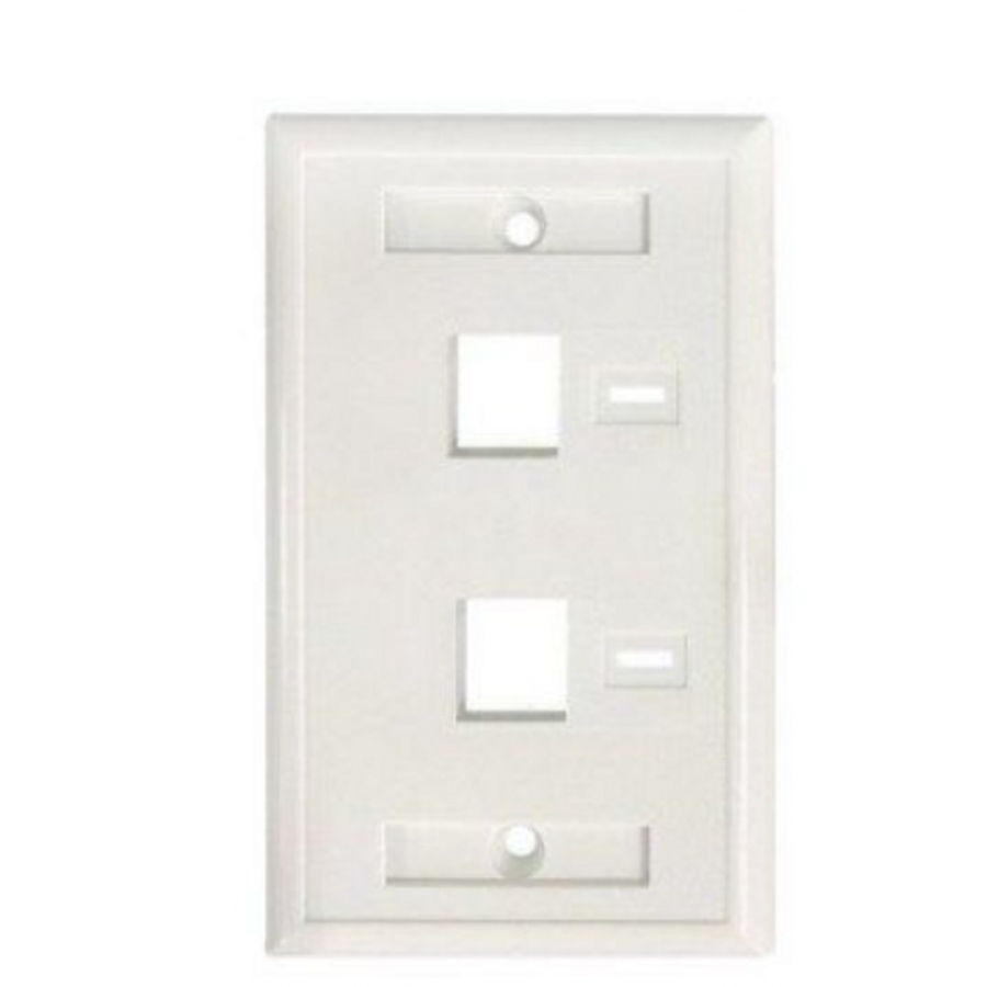 Tapa Faceplate , Intellinet,772396, Blanco 2 Perf. Etiqueta — INTELLINET · SKU AC-12080