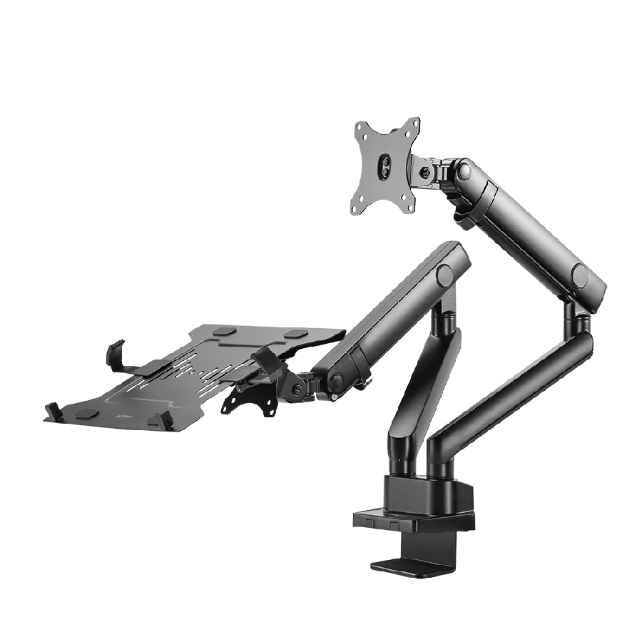 Soporte Acteck Enforce Motion Sm636 / Para Monitor 17-32 Pulg Y Laptop 10-15.6 Pulg / Rotacion Ajustable / Vesa 75-100Mm / Adaptador De Escritorio / Max 8 Kg Por Brazo / Negro / Ac-939645 — ACTECK · SKU AC-12408