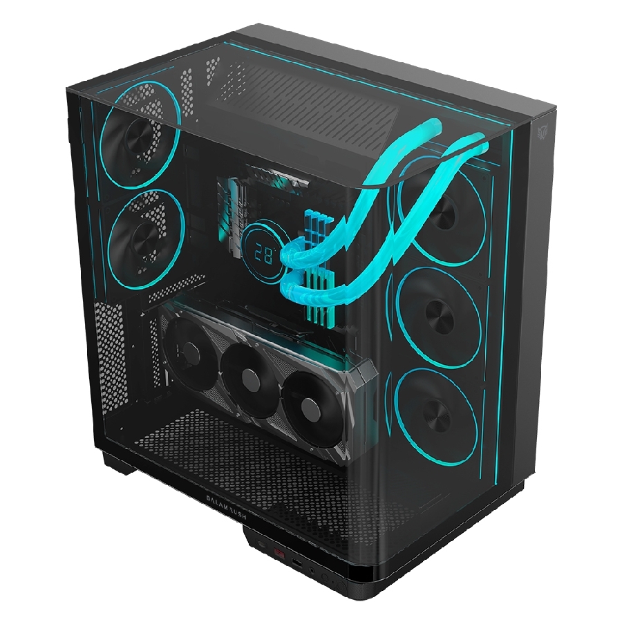Gabinete Gamer Balam Rush Tank Expert Curve 7800 / Media Torre / Atx/Micro Atx- Mini Itx / Ventiladores Argb Y Tiras Led / Panel Curvo De Cristal Templado / Negro / Br-941556 — BALAM RUSH · SKU CS-1098