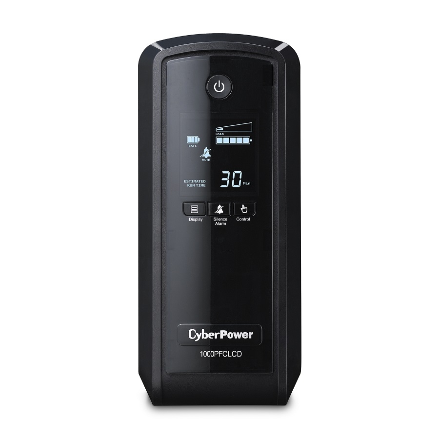 Nobreak Cyberpower Cp1000Pfclcd 1000Va / 600W, Lcd Inteligente, Onda Senoidal Pura Pfc, Avr, Torre, 10 Nema 5-15R, 5 Respaldo Y 5 Supresin, 3 Años De Garanta En Batera Y Equipo. — CYBERPOWER · SKU FR-568