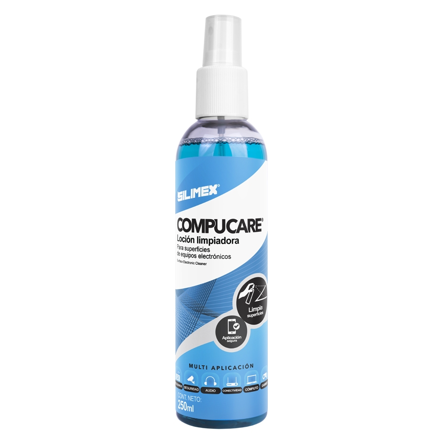 Loción Limpiadora | Silimex | Compu Care Locion Limpiadora 250 Ml | Atomizador Para Superficies Plasticas Y Métalicas | Antibacterial | Protección Uv — SILIMEX · SKU CN-496