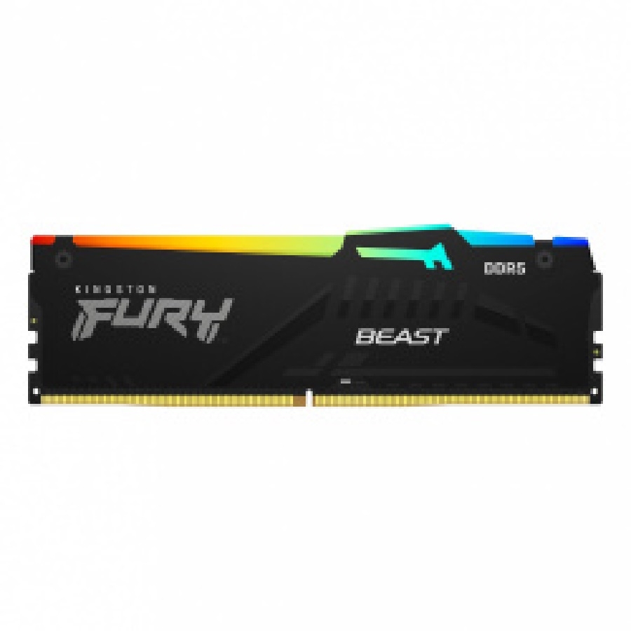 Memoria Ram Kingston Dimm Ddr5 16Gb 5200Mt/S Fury Beast Black Xmp Rgb Cl40 288Pin 1.25V C/Disipador De Calor P/Pc/Gamer/Alto Rendimiento Kf552C40Bba-16 · SKU RAM-4042