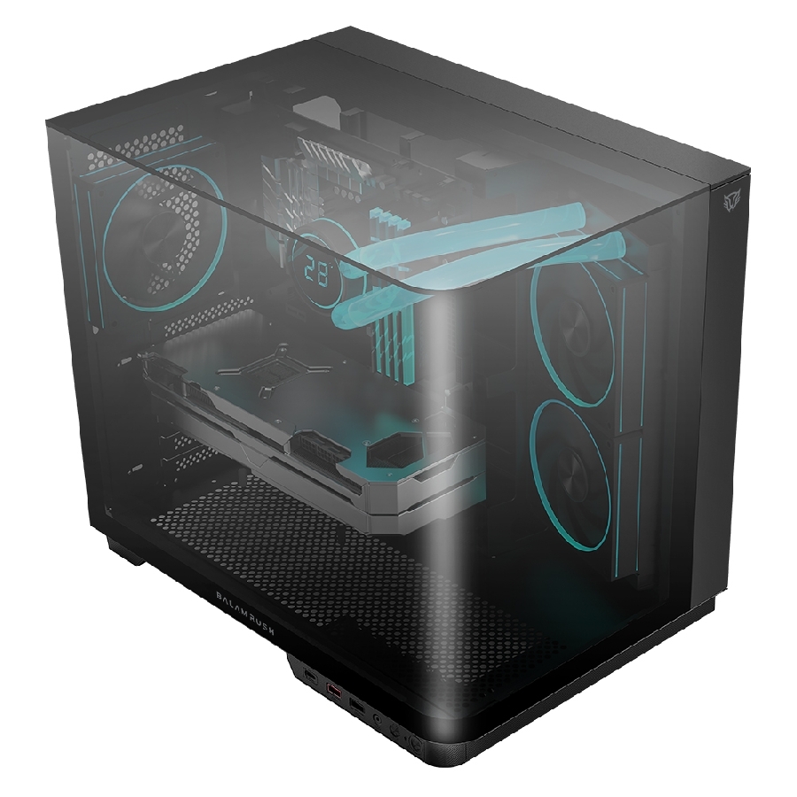 Gabinete Gamer Balam Rush Tank Expert Curve 6800 / Media Torre / Atx - Micro Atx - Itx / Ventiladores Argb Incluye 3X 120 Mm / Panel Curvo De Cristal Templado / Negro /Br-941570