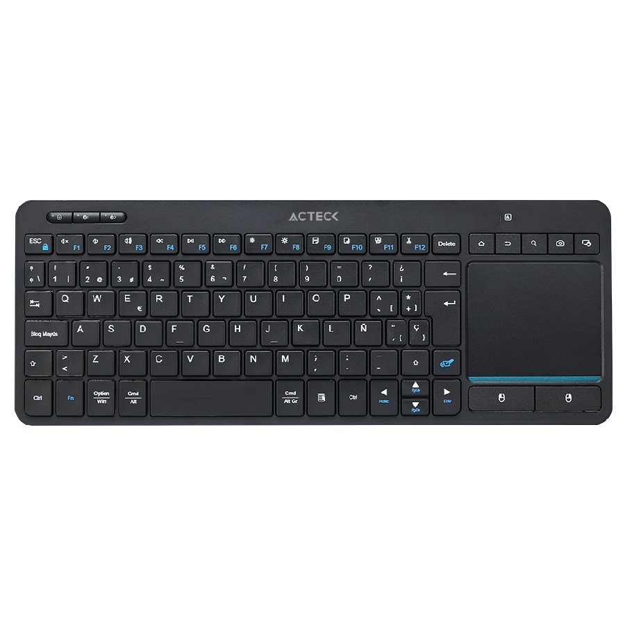 Teclado Acteck Inspire Smart Ti707 / Inalambrico / Multidispositivo / Dongle Usb 2 Bluetooth / Español / 88 Teclas Touchpad Multimedia / Win Mac Android / Negro / Ac-939621 — ACTECK · SKU KB-1070