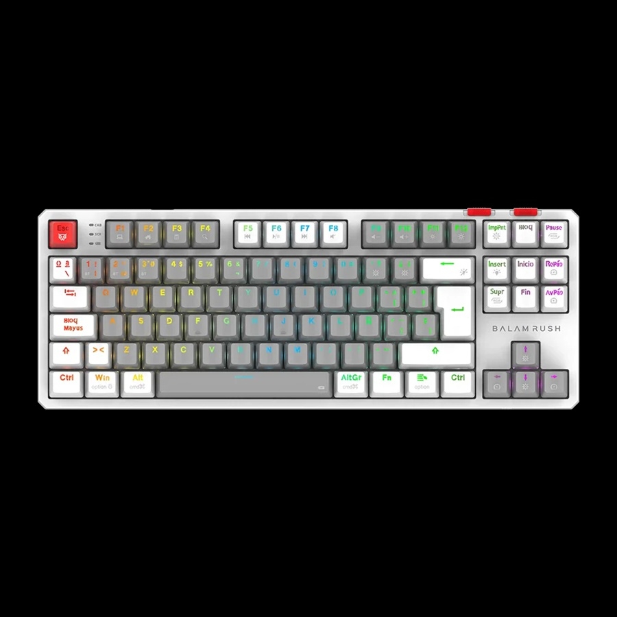 Teclado Gamer Balam Rush Level Pro Gk990 / Dual Recargable / Usb - Bt - Dongle / 5 Dispositivos / Recargable / 88 Teclas / Español / Win - Mac- Android / Rgb / Mecanico / Blanco / Br-940689 — BALAM RUSH · SKU KB-1100