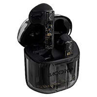 Audifonos Inalambricos Tws Backdrop Transparentes/10M / Tactil Color Negro — BACKDROP · SKU SPK-2129