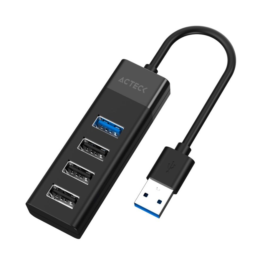 Hub Acteck Port X4 Dh422 / Hub 4 En 1 Usb / 1X Usb 3.0 / 3 X Usb 2.0 / Negro / Ac-937061