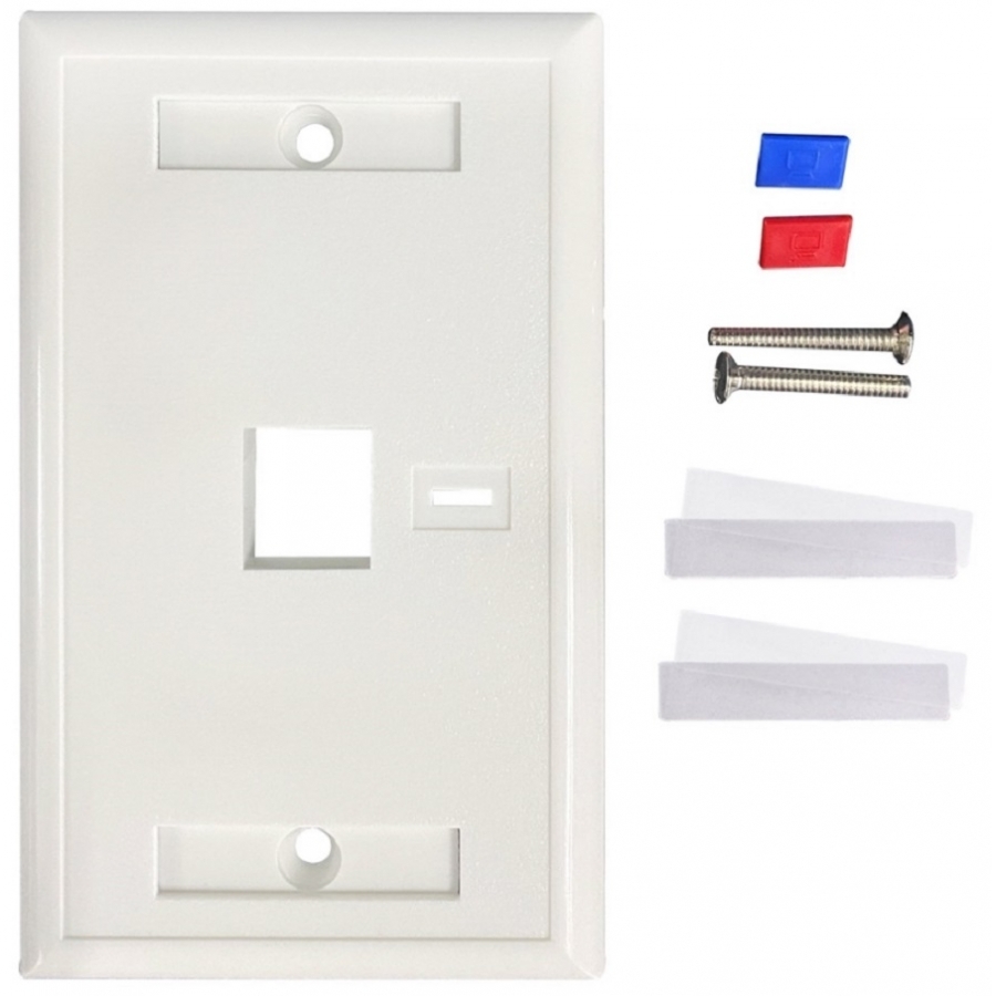 Tapa Faceplate , Intellinet, 772389, Blanco 1 Perf. Etiqueta — INTELLINET · SKU AC-11289