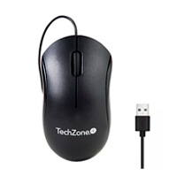 Mouse - Techzone - Tzacmoa01 - Alambrico - Optico - 1200 Dpi - 1.5Mtrs - 2 Botones + Scroll - Negro