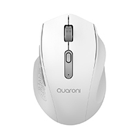 Mouse Inalambrico Ergonmico Con Textura Quaroni 5 Scroll/Receptor 2.4 Ghz/800 - 2400 Dpi/Ptico/4 Niveles/Blanco — QUARONI · SKU MS-1573