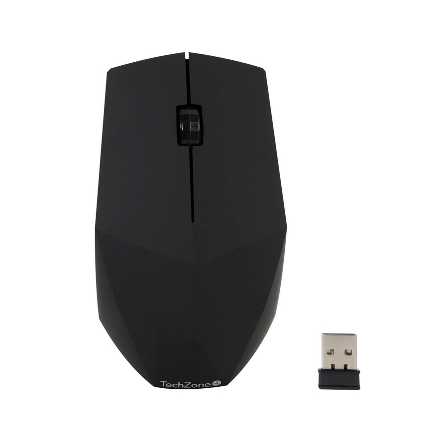 Mouse - Techzone - Tz19Mou01-Ina - Optico - Inalambrico - Bateria Aa - 1600 Dpis Ergonomico Negro — TECH ZONE ACCESORIOS · SKU MS-1406
