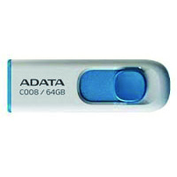 Memoria Adata 64Gb Usb 2.0 C008 Retractil Blanco-Azul (Ac008-64G-Rwe) — ADATA · SKU RAM-2240