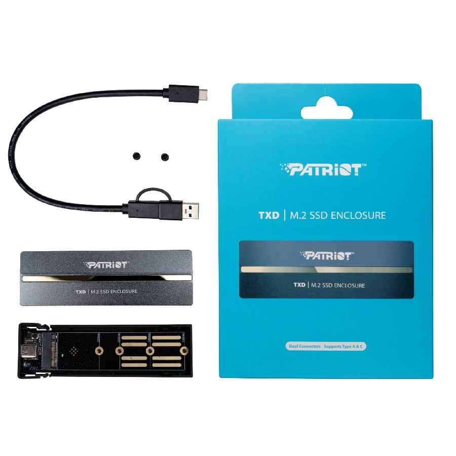 Carcasa Patriot Txd Pv810 Para Ssd M.2 Pcie Gen 3X4 Nvme 1.3 Usb 3.2 Usb Tipo C Windows Mac Os Linux Android, (Pv810Upngm) — PATRIOT · SKU AC-13642