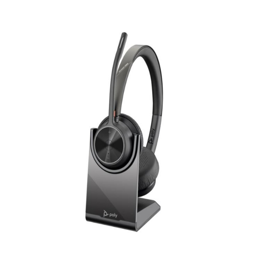Diadema Hp Poly 77Y99Aa Voyager 4320 Uc/ Inalambrica Bluetooth Binaural Dongle Usb-A Alcance De 50M Hasta 24 H De Conversacion Conexion Hasta 2 Dispositivos (Con Base De Carga) — POLY · SKU SPK-2419