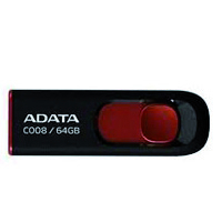 Memoria Adata 64Gb Usb 2.0 C008 Retractil Negro-Rojo ( Ac008-64G-Rkd) — ADATA · SKU RAM-2239