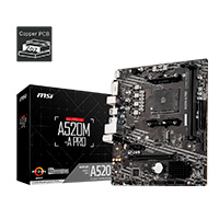 Mb Msi A520 Amd S-Am4 3A Gen/2Xddr4 3200/Hdmi/Dvi/4Xusb 3.2/M.2/Micro Atx/Gama Basica — MSI OEM · SKU MB-1272