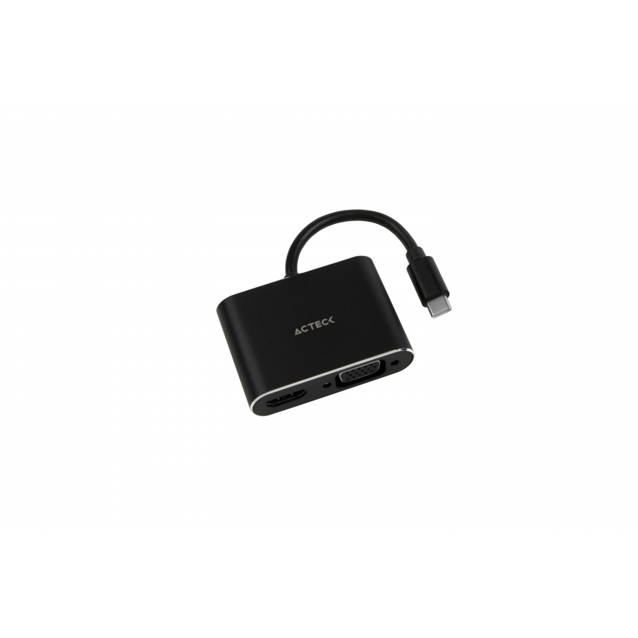 Adaptador Acteck Shift Plus Av420 / Usb C - Hdmi Vga / 4K / 10 Cm / Negro / Ac-934657 · RimeTec México