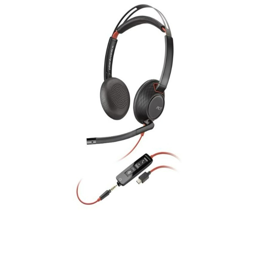 Diadema Hp Poly 8X231Aa Blackwire C5220/ Alambrica Binaural Usb-A Usb-C 3,5Mm Microfono Cancelacion De Ruido Almohadillas De Vinipiel Control De Llamadas Color Negro Con Naranja — POLY · SKU SPK-1738