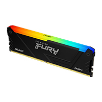 Memoria Ram Kingston Dimm Ddr4 8Gb 3200Mt/S Fury Beast Black Xmp Rgb Cl16 288Pin 1.35V C/Disipador De Calor P/Pc/Gamer/Alto Rendimiento Kf432C16Bb2A/8 · SKU RAM-4195