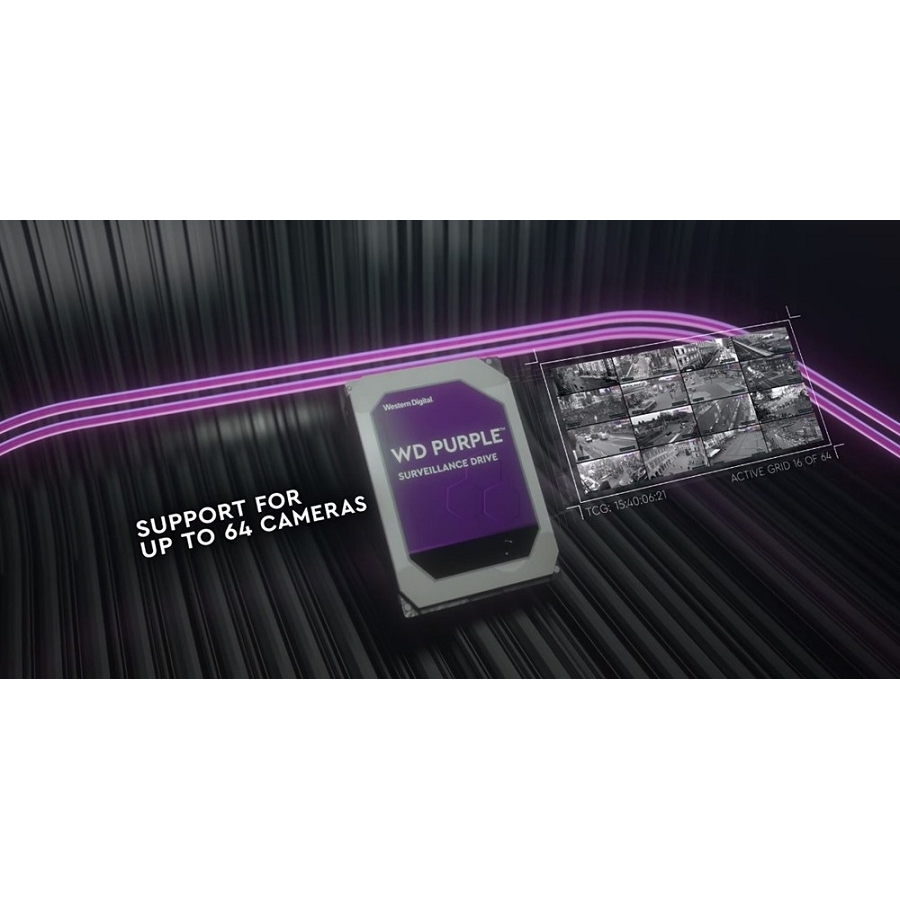 Disco Duro Interno Wd Purple 6Tb 3.5 Escritorio Sata3 6Gb/S 128Mb 24X7 Dvr Nvr 1-16 Bahias 1-64 Camaras Wd64Purz — WD - WESTERN DIGITAL · SKU HD-2867