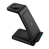 Cargador De Escritorio Acteck Energon S-Mate Ci720 / Inalambrico / Iphone - Samsung - Carga Qi / 3W - 15W / Para 3 Dispositivos / Conexion Usb C / Negro / Ac-937153