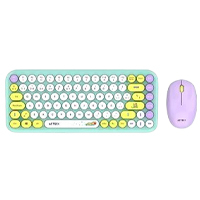 Kit Acteck Creator Chic K-Colors Mk480 / Teclado Y Mouse / Inalambrico - Multimedia / 85 Teclas / Optico / 800 Dpi / 4 Botones + Scroll / Win + Mac / Español / Dongle Usb / Tiffany / Ac-940238 · RimeTec México