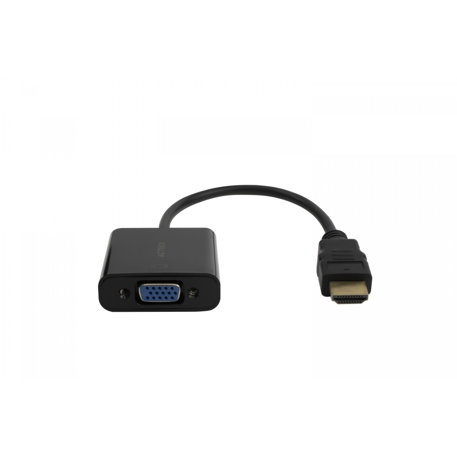 Adaptador Acteck Shift Plus Av400 / Hdmi A Vga / 20 Cm / 4K / Negro / Ac-934756 · RimeTec México