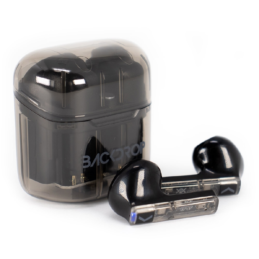 Audifonos Inalambricos Tws Backdrop Transparentes/10M / Tactil Color Negro — BACKDROP · SKU SPK-2129