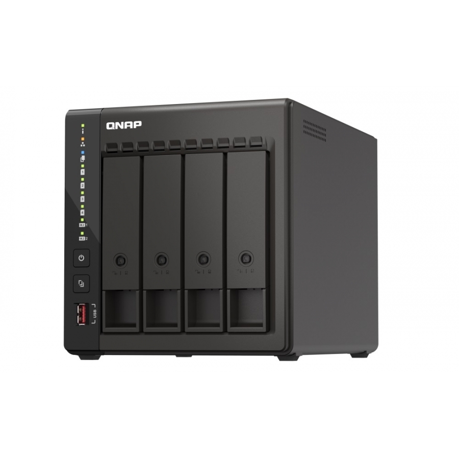 Nas Qnap Ts-453E-8G / 4 Bahias / Torre / Intel Celeron 4Nucleos 2.6Ghz / 8Gb Ram Ddr4 / Lan 2,5Gbe2 / Hdmi2 / Usb 3.22 / Usb 2.02 / Soporta M.2 22802 / Hot Swap / No Incluye Discos — QNAP · SKU SAM-825