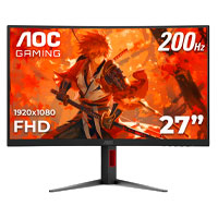 Monitor Gamer Curvo Aoc C27G4H2 / Panel Va / 200 Hz / Tiempo De Respuesta 1 Ms / Amd Free Sync / Color Negro Y Rojo / Hdmi / Vga / Dp / Aspecto 16:9 / Resolucion 1920 X 1080 / Brillo 300 Cd/M2 — AOC · SKU MNL-3071