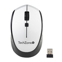 Mouse - Techzone - Tz19Mou01-Inapl - Optico - Inalambrico - Bateria Aa - 1600 Dpis Ergonomico Plata · RimeTec México