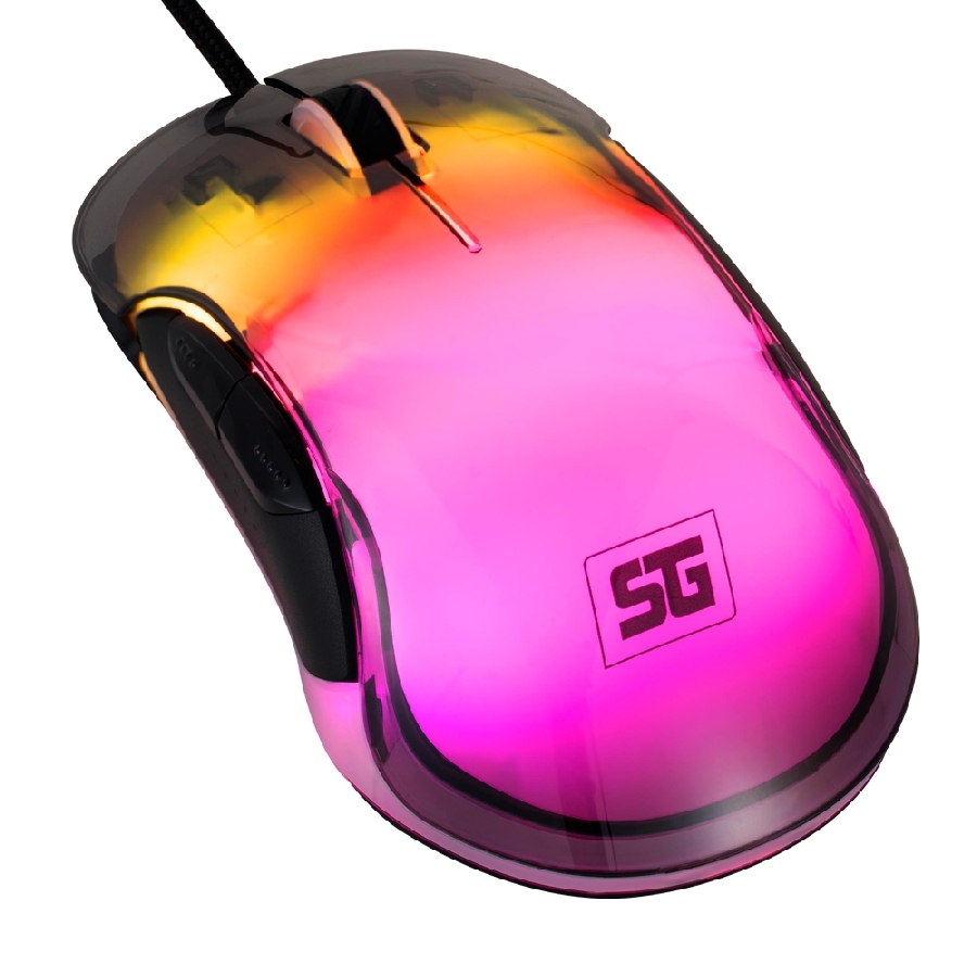 Mouse / Vorago Start The Game / Mo-505, Alambrico Rgb Neon Hasta 7,200 Dpis Usb Trasparente — START THE GAME · SKU MS-1677