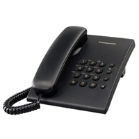 Telefono Panasonic Kx-Ts500Meb Alambrico Basico Unilinea Sin Memorias Control De Volumen 4 Niveles Remarcacion Ultimo Numero Negro — PANASONIC · SKU TEL-22