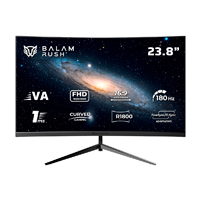 Monitor Gamer Balam Rush Andromeda Mag24Y / Curvo / 23.8 Pulg / Panel Va / Full Hd / 180 Hz / 1 Ms / R1800 / Freesync Adaptativo / 200 Hz Overclock / Rgb / Flicker Free / Negro / Br-943031 — BALAM RUSH · SKU MNL-2912