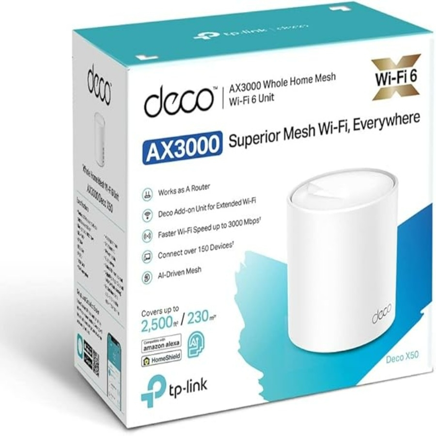Router | Tp-Link | Deco X10 (1-Pack) | Mesh | Wifi 6 | Ax1500 | 2 Puertos Gigabit | Conecta Hasta 120 Dispositivos — TP LINK · SKU NIC-4519