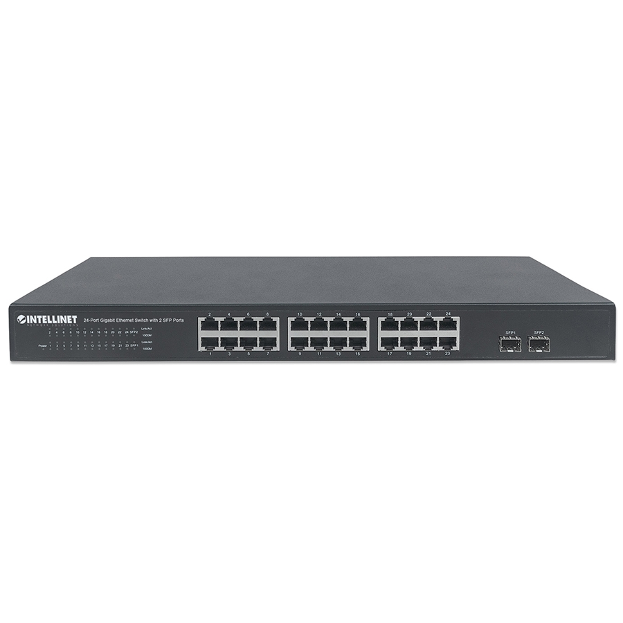 Switch,Intellinet,561044, Gb 24 Ptos 19 2 Sfp — INTELLINET · SKU NIC-2500