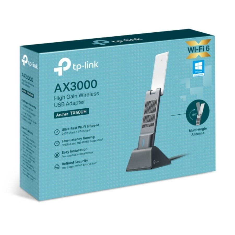 Adaptador | Tp-Link | Archer Tx50Uh | Wifi 6 | Doble Banda | Seguridad Wpa3 | · RimeTec México