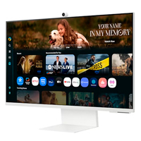 Monitor Led Samsung 32 Pulgadas /Smart Monitor M8 /4K (3840 X 2160)/ Va/ Plano /Hdmi / Bt / Wifi/ Usb-C/ Web Cam/ 60 Hz /Blanco Cálido · SKU MNL-2980