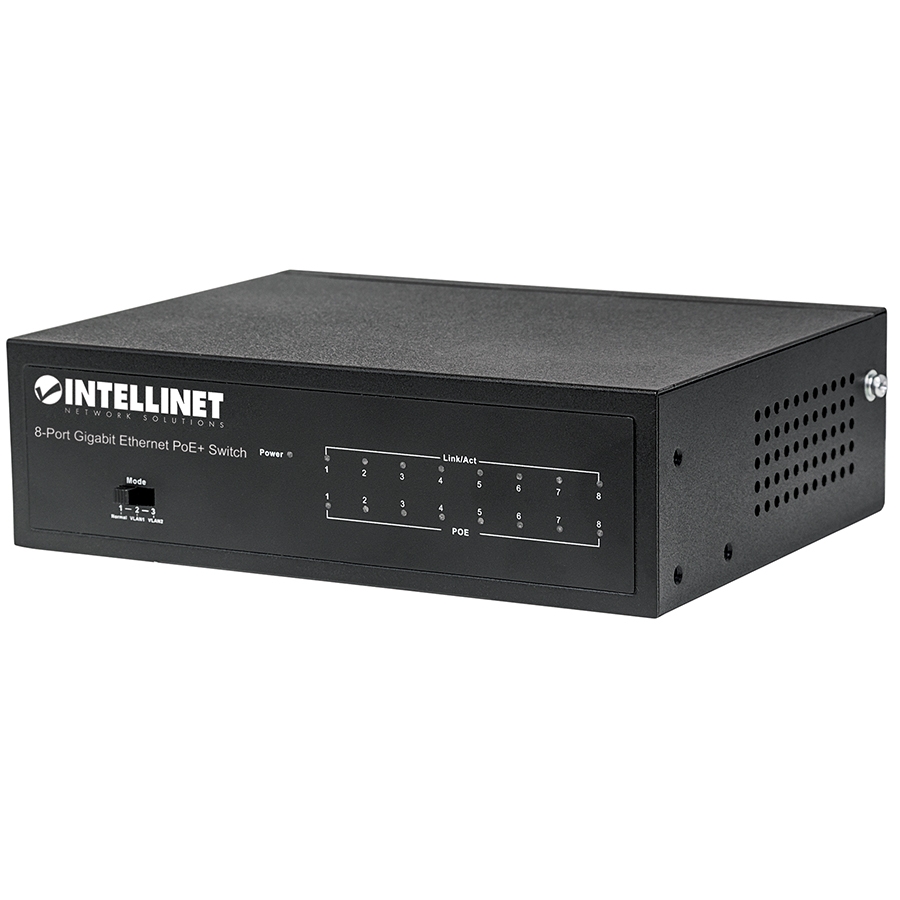 Poe Switch,Intellinet,561204, Gb 8 Ptos 30W/Pto, 60W — INTELLINET · SKU NIC-2611