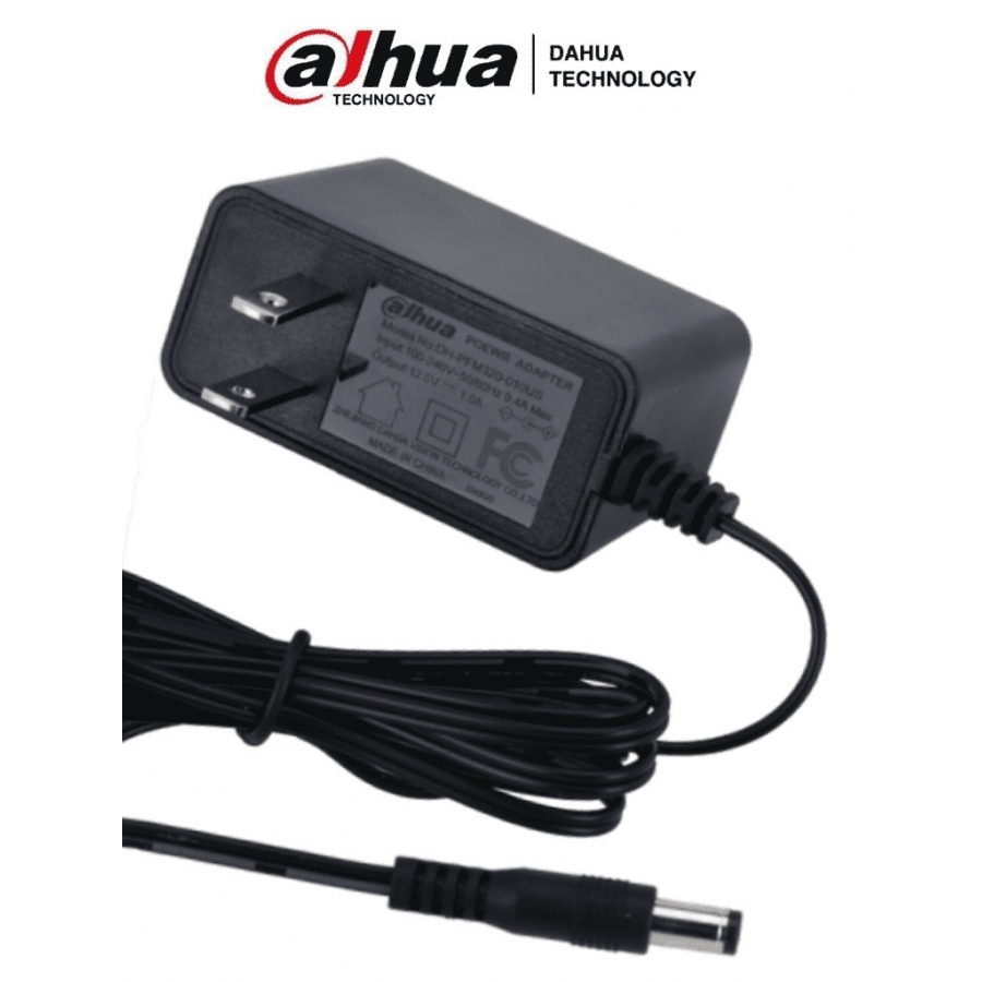 Dahua Pfm320-010Us - Fuente De Poder De 12 Vcc 1 Amper/ Fcc, En6236B/ Entrada De 100-240 Vac/ Protección De Sobre Corriente Y Voltaje/ Cable De 1.5 Mts/ Especial Para Camaras De Cctv/ — DAHUA · SKU AC-13669